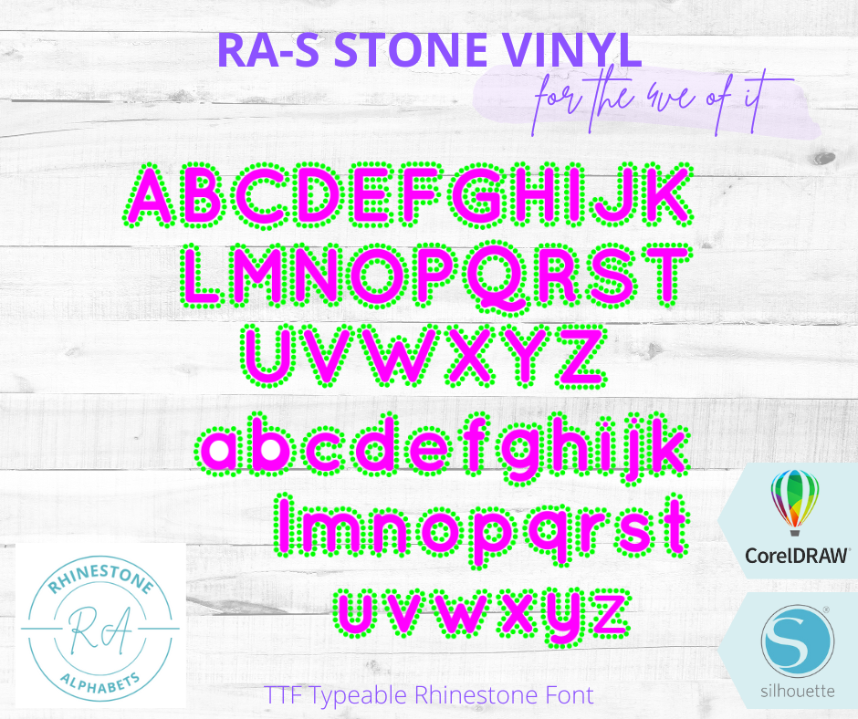 RA-S StoneVinyl Upper and Lower - RhinestoneAlphabets