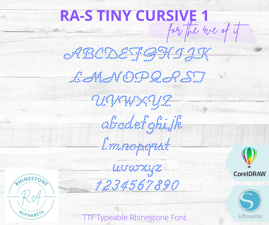RA-S Tiny Cursive 1 - RhinestoneAlphabets