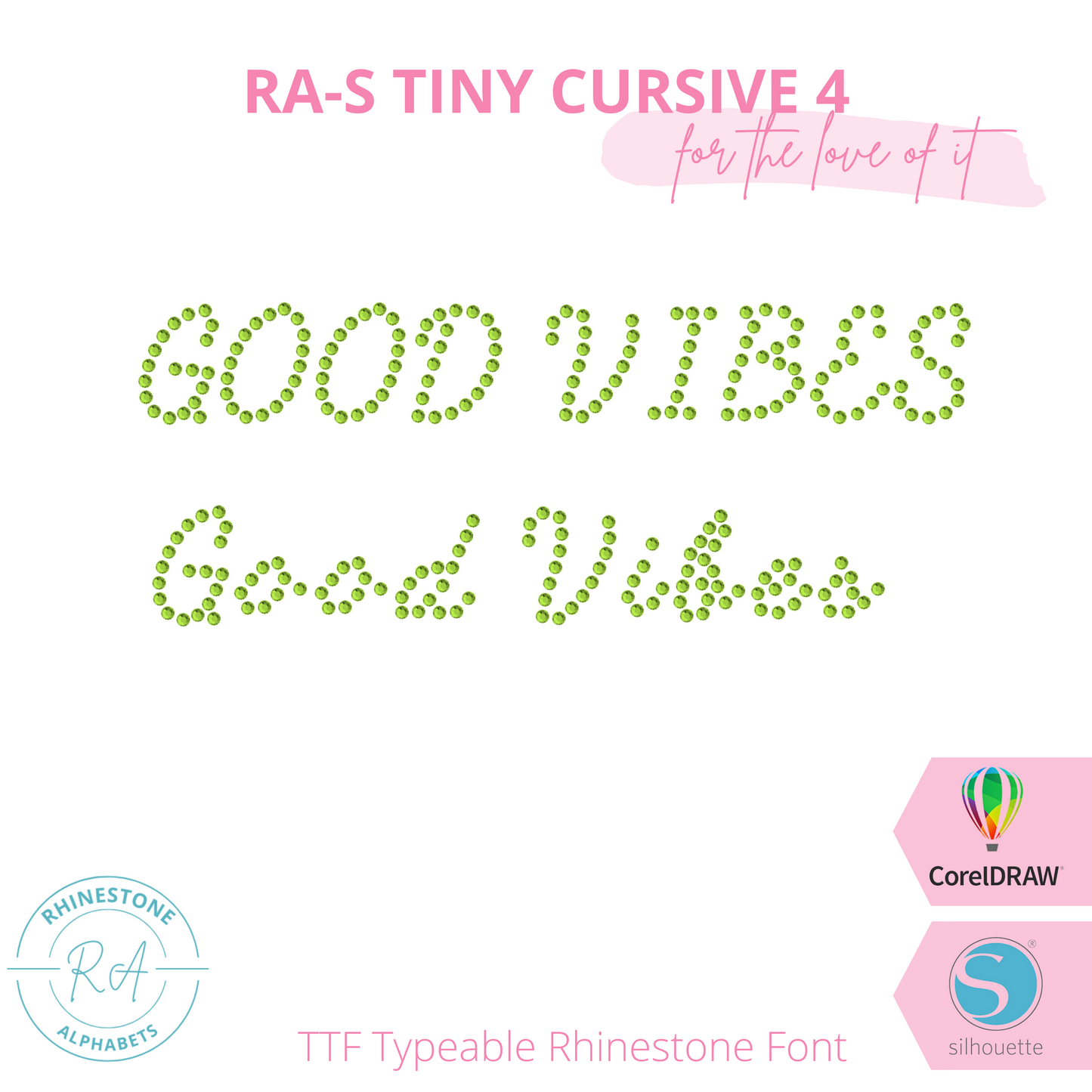 RA-S Tiny Cursive 4 - RhinestoneAlphabets