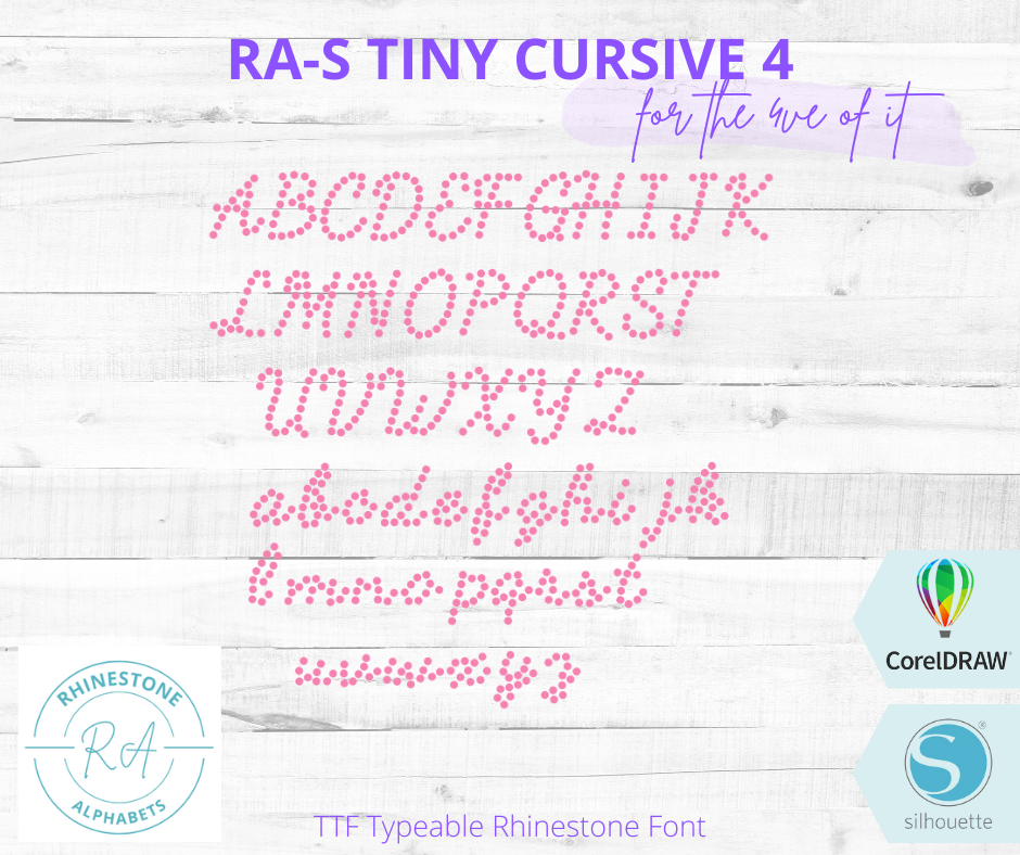 RA-S Tiny Cursive 4 - RhinestoneAlphabets