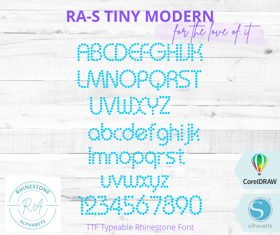 RA-S Tiny Modern - RhinestoneAlphabets