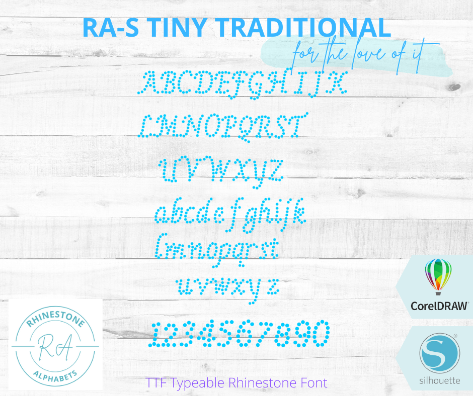 RA-S Tiny Traditional - RhinestoneAlphabets