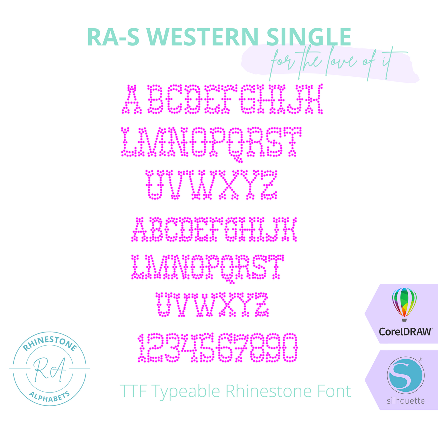 RA-S Western Single - RhinestoneAlphabets