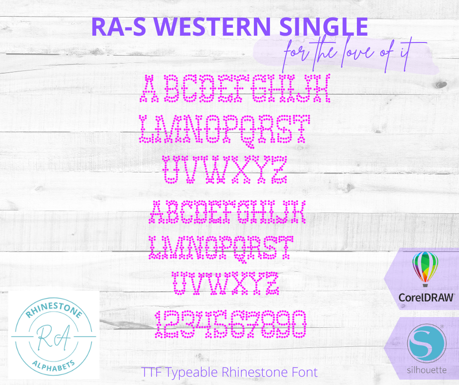 RA-S Western Single - RhinestoneAlphabets