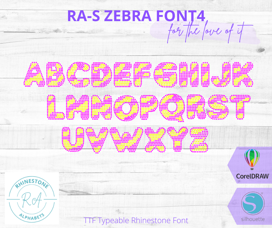 RA-S Zebra Font 4 - RhinestoneAlphabets