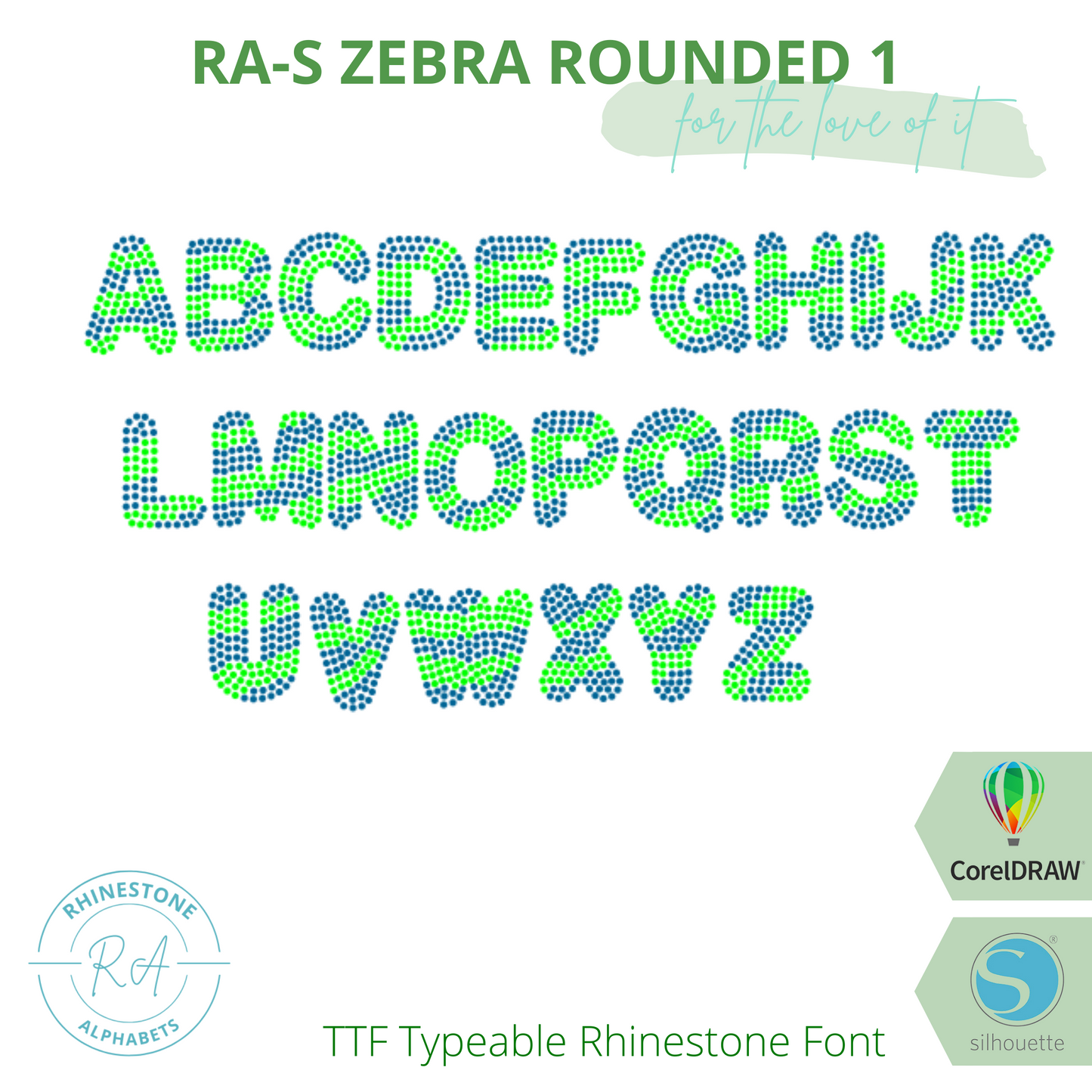 RA-S Zebra Rounded 1 - RhinestoneAlphabets