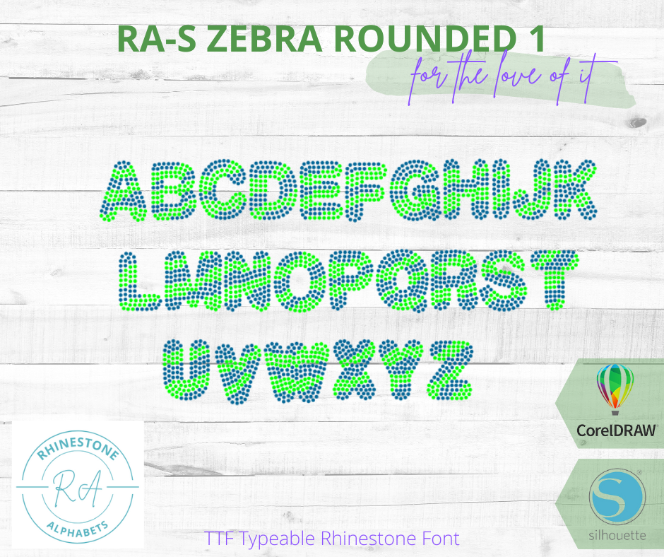 RA-S Zebra Rounded 1 - RhinestoneAlphabets