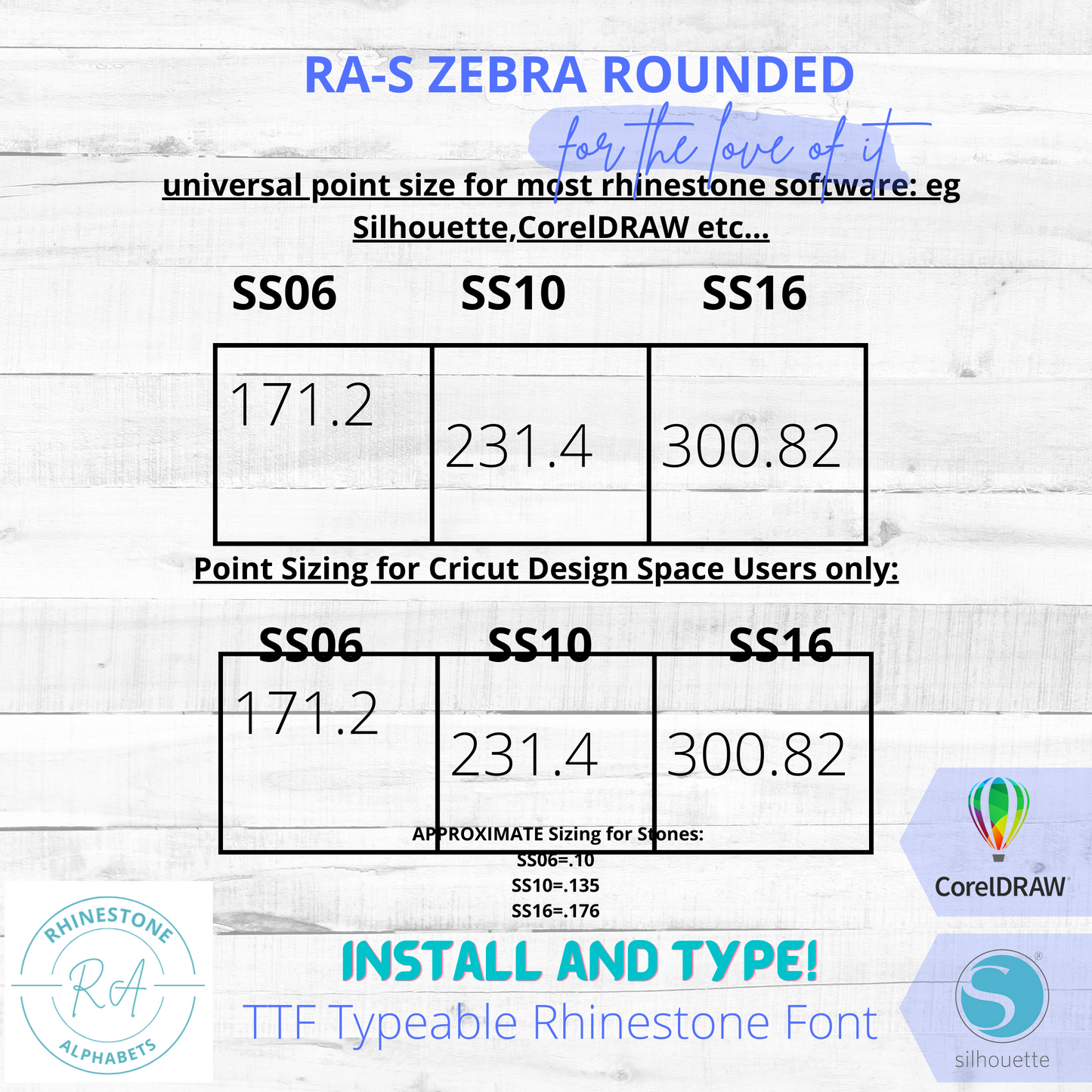 RA-S Zebra Rounded 1  A TTF Typeable Rhinestone Zebra font 2 colors