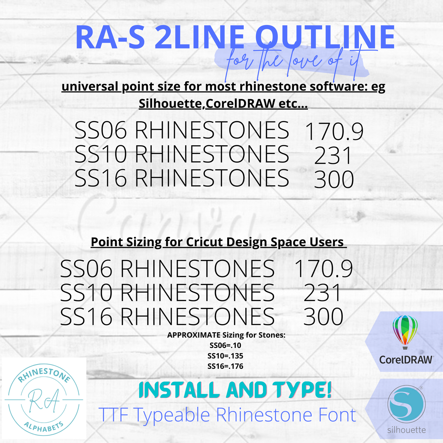 RA-S 2 LineOutline  This is a combo TTF/OTF Rhinestone Font