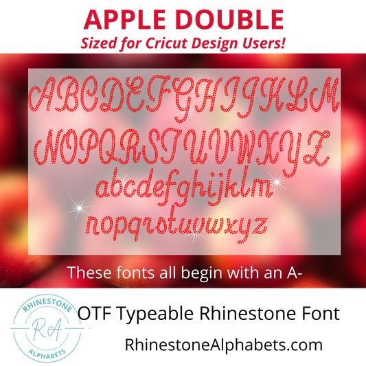 A-Apple Double:  Cricut Sized TTF/OTF Font