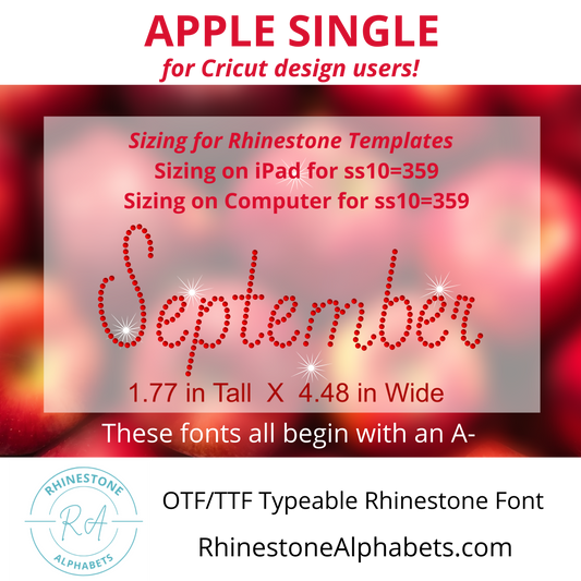 A-AppleSingle:  Cricut Sized OTF/TTF Font