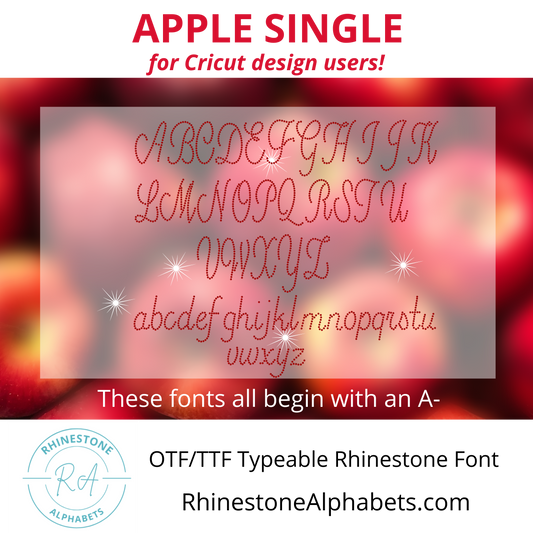 A-AppleSingle:  Cricut Sized OTF/TTF Font
