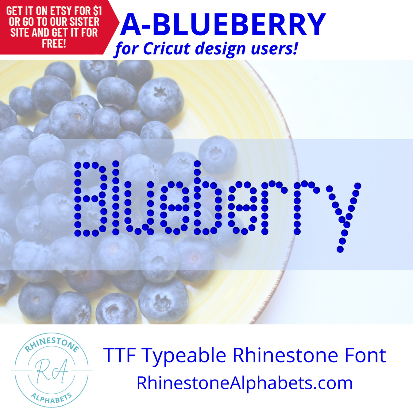 A-Blueberry Font: Cricut Sized ttf/otf This is a free font for you to ...