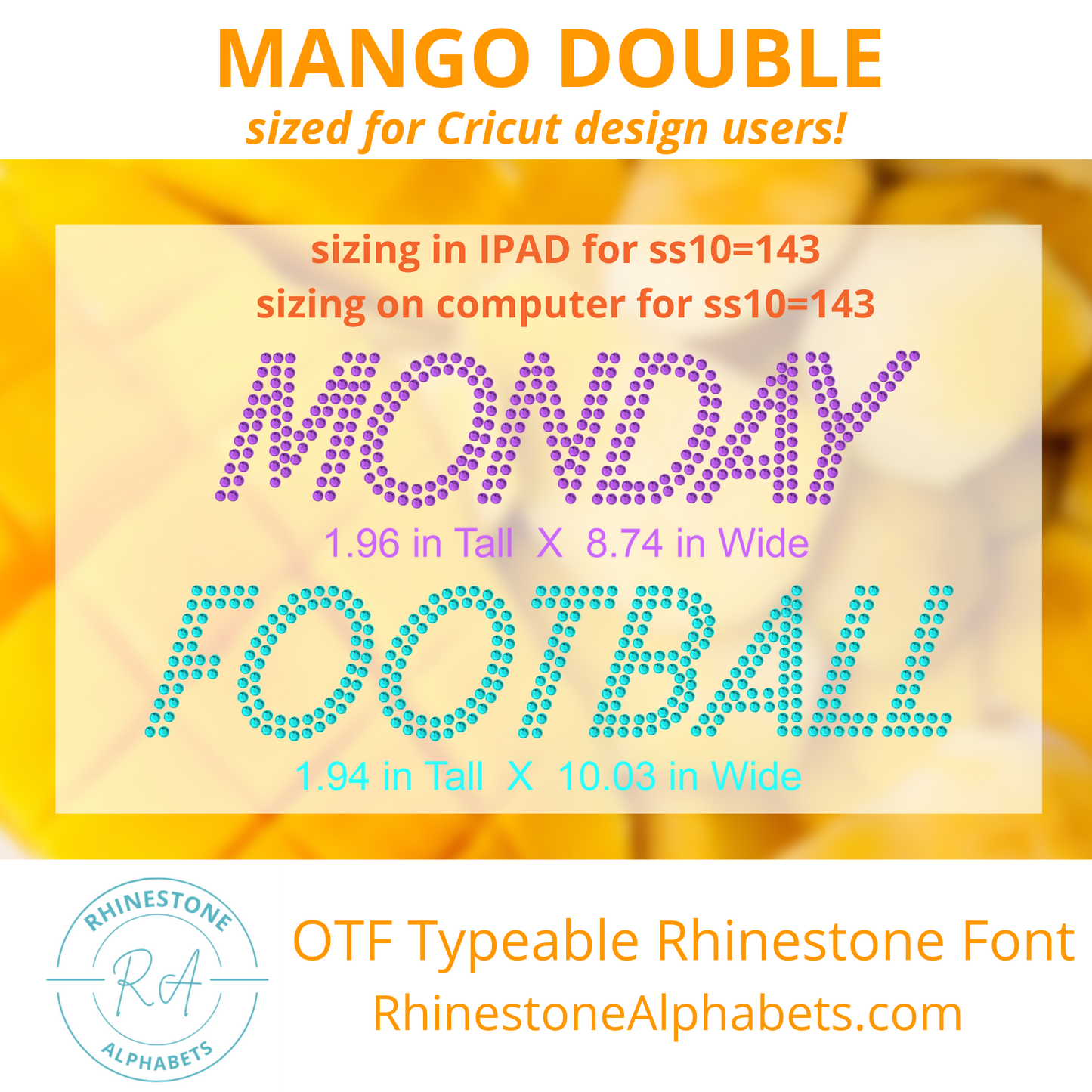 MangoDouble  Cricut Sized ttf/otf Font