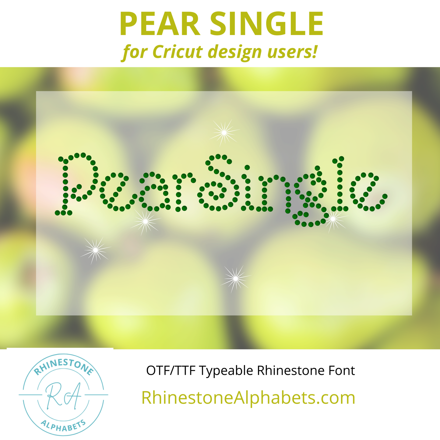 A-PearSingle:  Cricut Sized TTF/OTF Font