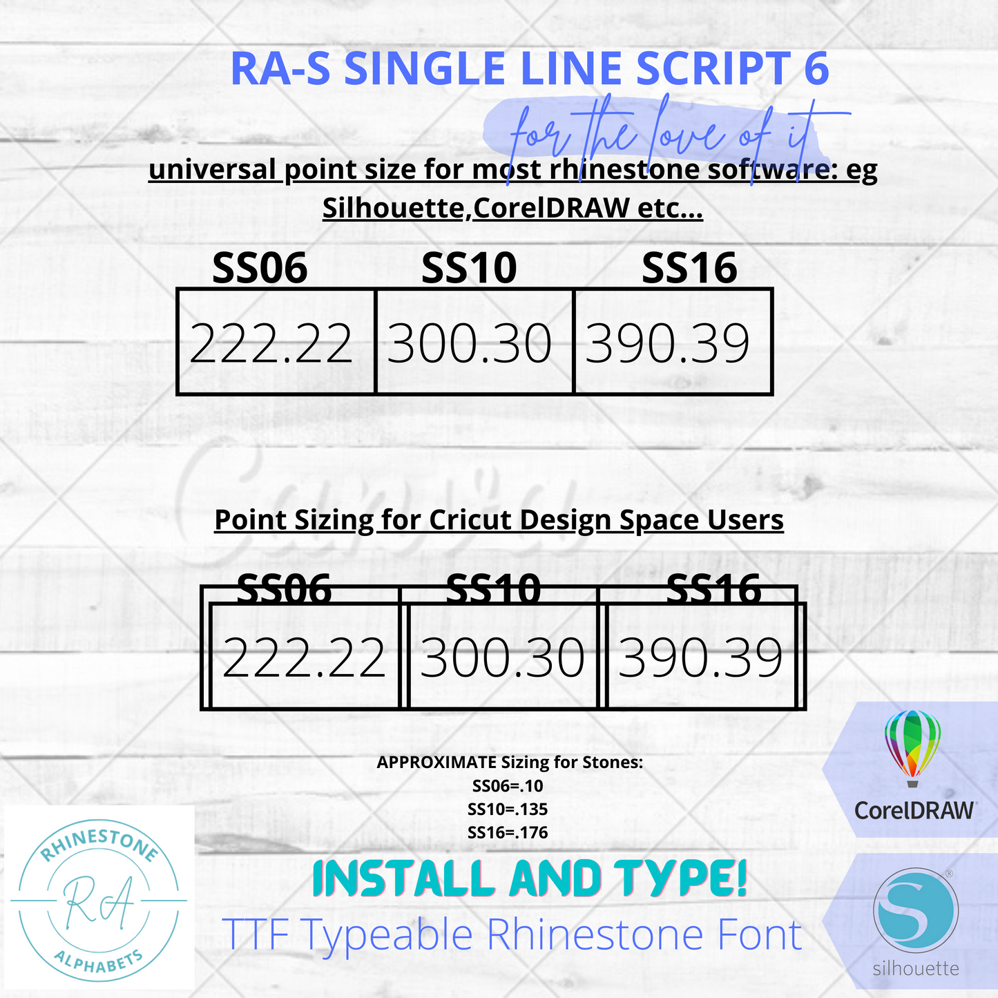 RA-S SIngleline Script 6  :TTF Typeable Rhinestone Font