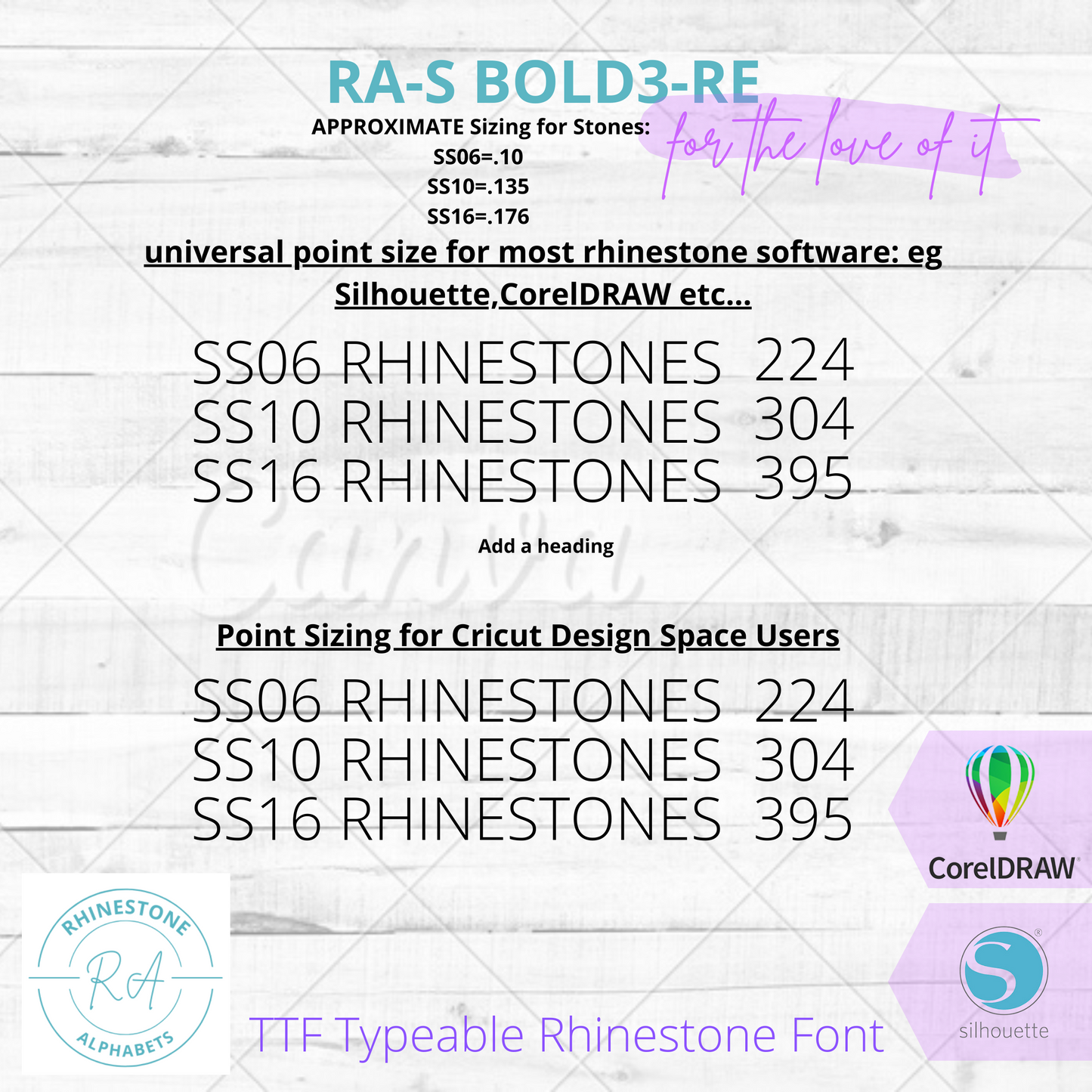 RA-S Athletic Large Outline  TTF Rhinestone Font-2 Color