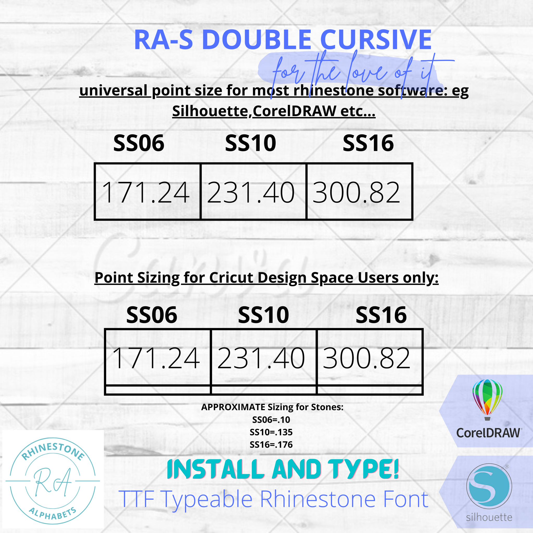 RA Double Cursive TTF Rhinestone Font – RhinestoneAlphabets