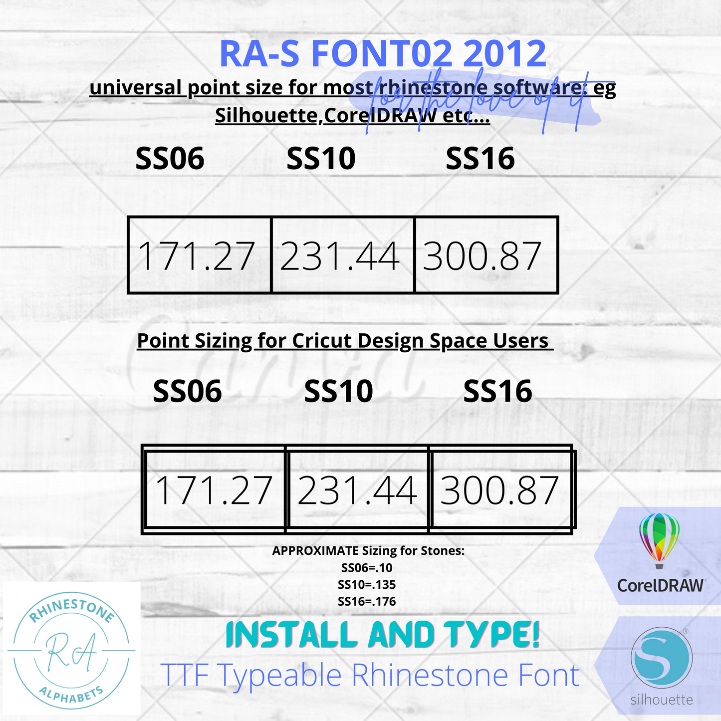 RA-S Font02 2012 a TTF typeable Rhinestone Font.  Combo 2 color