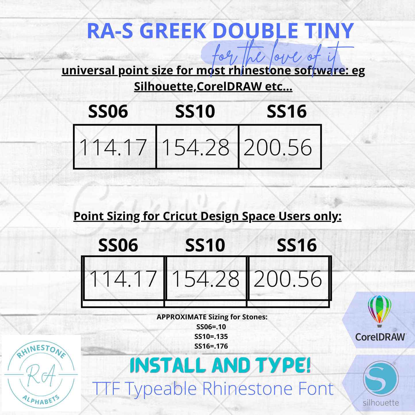 RA-S Greek Double Tiny a TTF doubleline Rhinestone Greek font