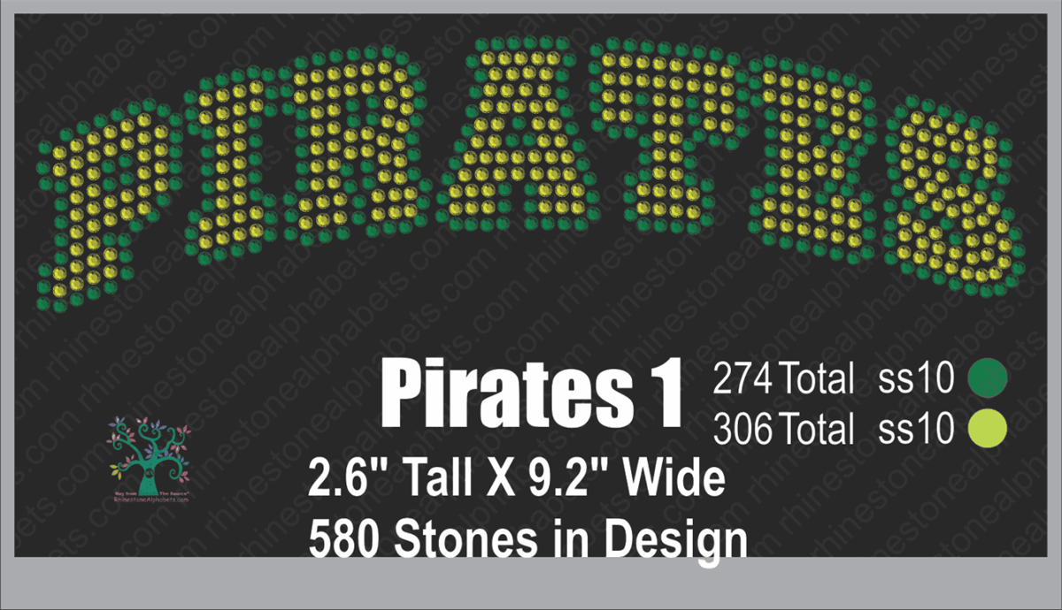 Pirates Word 1 ,TTF Rhinestone Fonts & Rhinestone Designs