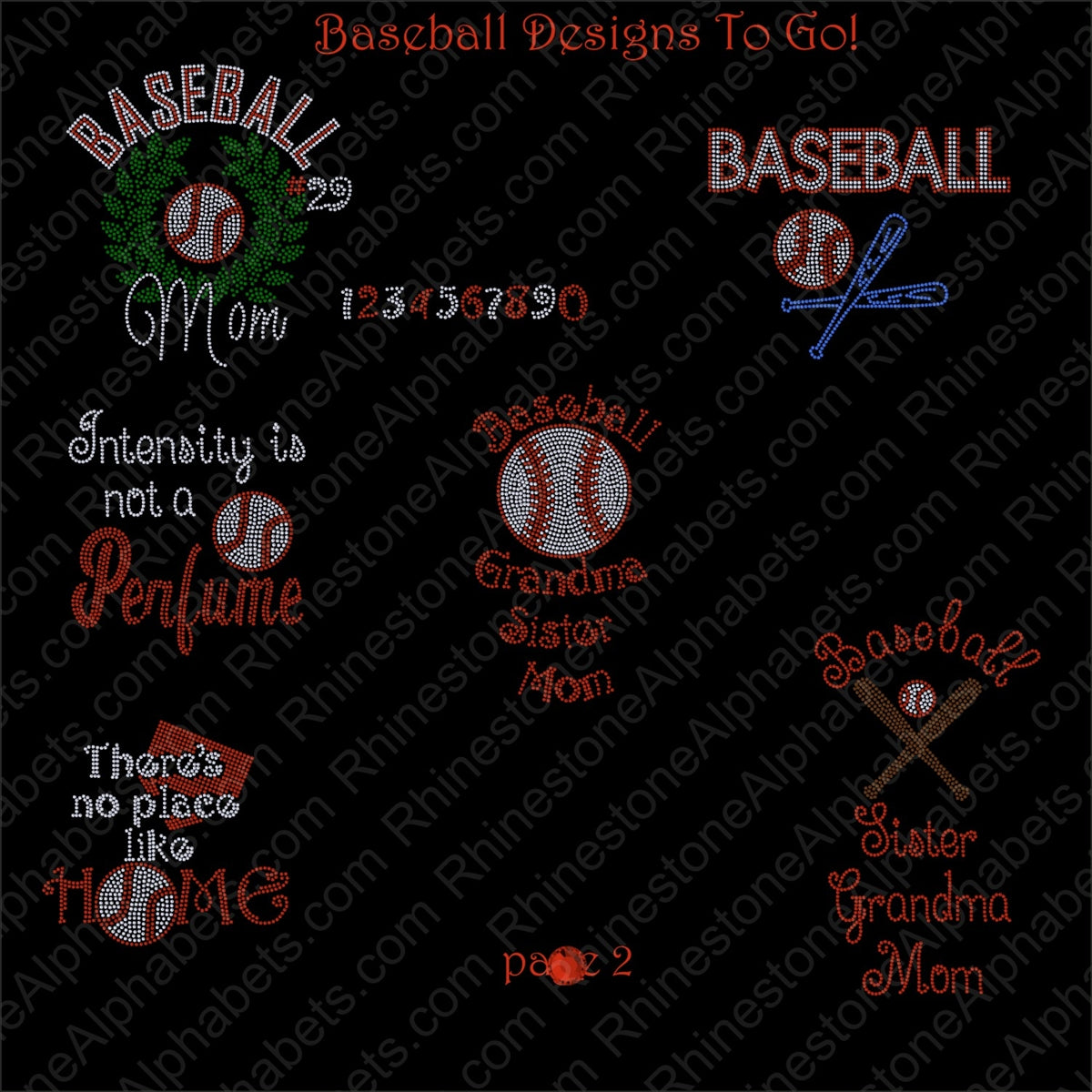 Baseball Softball Package ,TTF Rhinestone Fonts & Rhinestone Designs