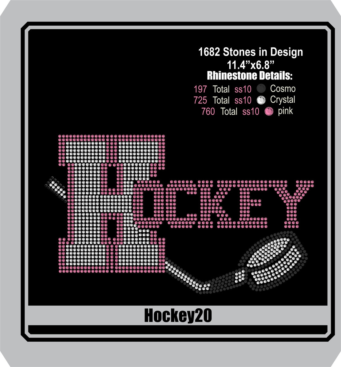 Hockey 20 ,TTF Rhinestone Fonts & Rhinestone Designs