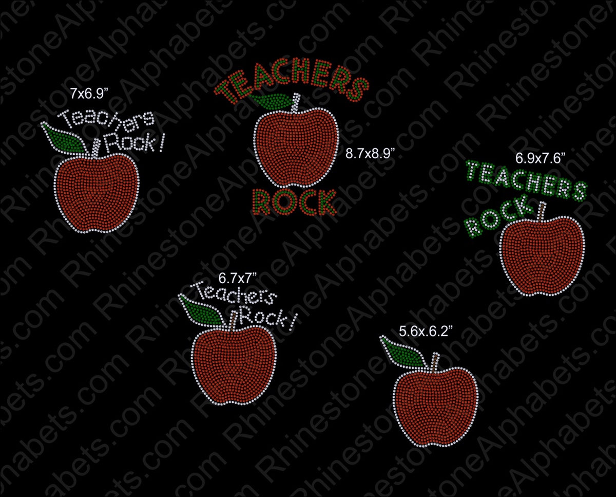 Apples For Teachers ,TTF Rhinestone Fonts & Rhinestone Designs