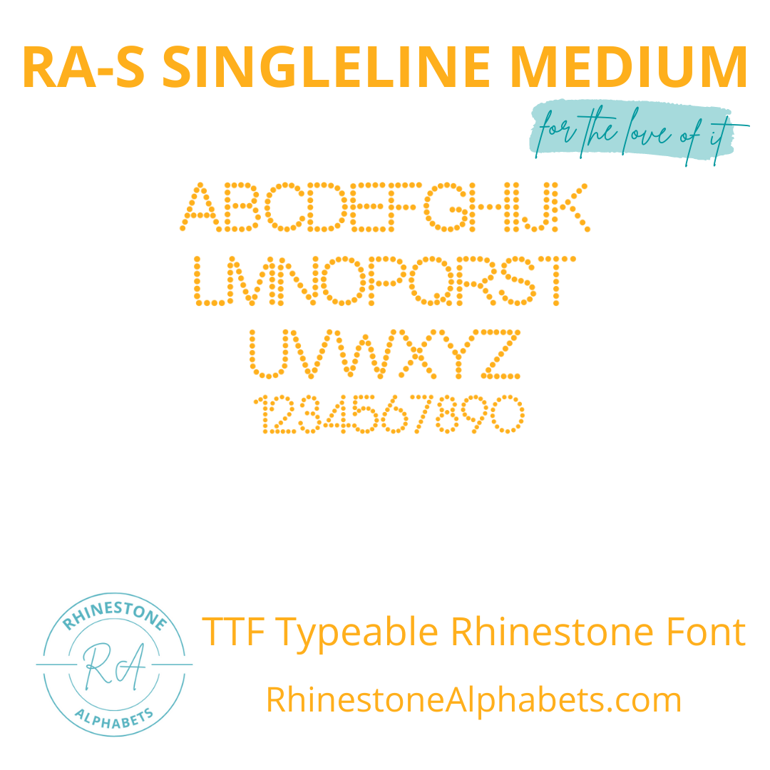 RA-S Singleline Medium - RhinestoneAlphabets