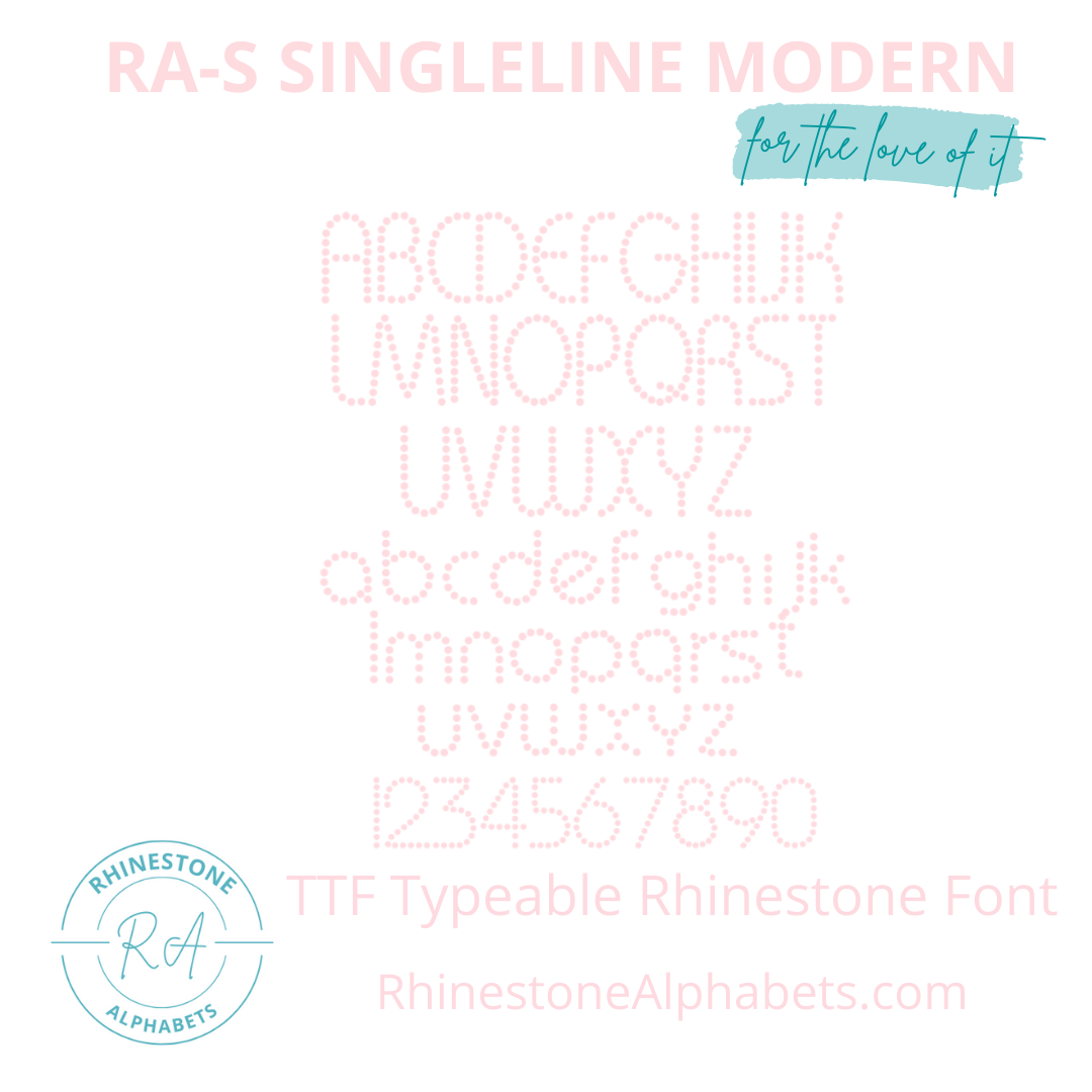 RA-S Singleline Modern - RhinestoneAlphabets