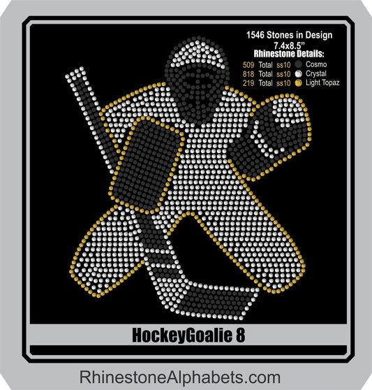 Hockey Goalie 8 ,TTF Rhinestone Fonts & Rhinestone Designs