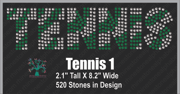 Tennis Word 1 ,TTF Rhinestone Fonts & Rhinestone Designs