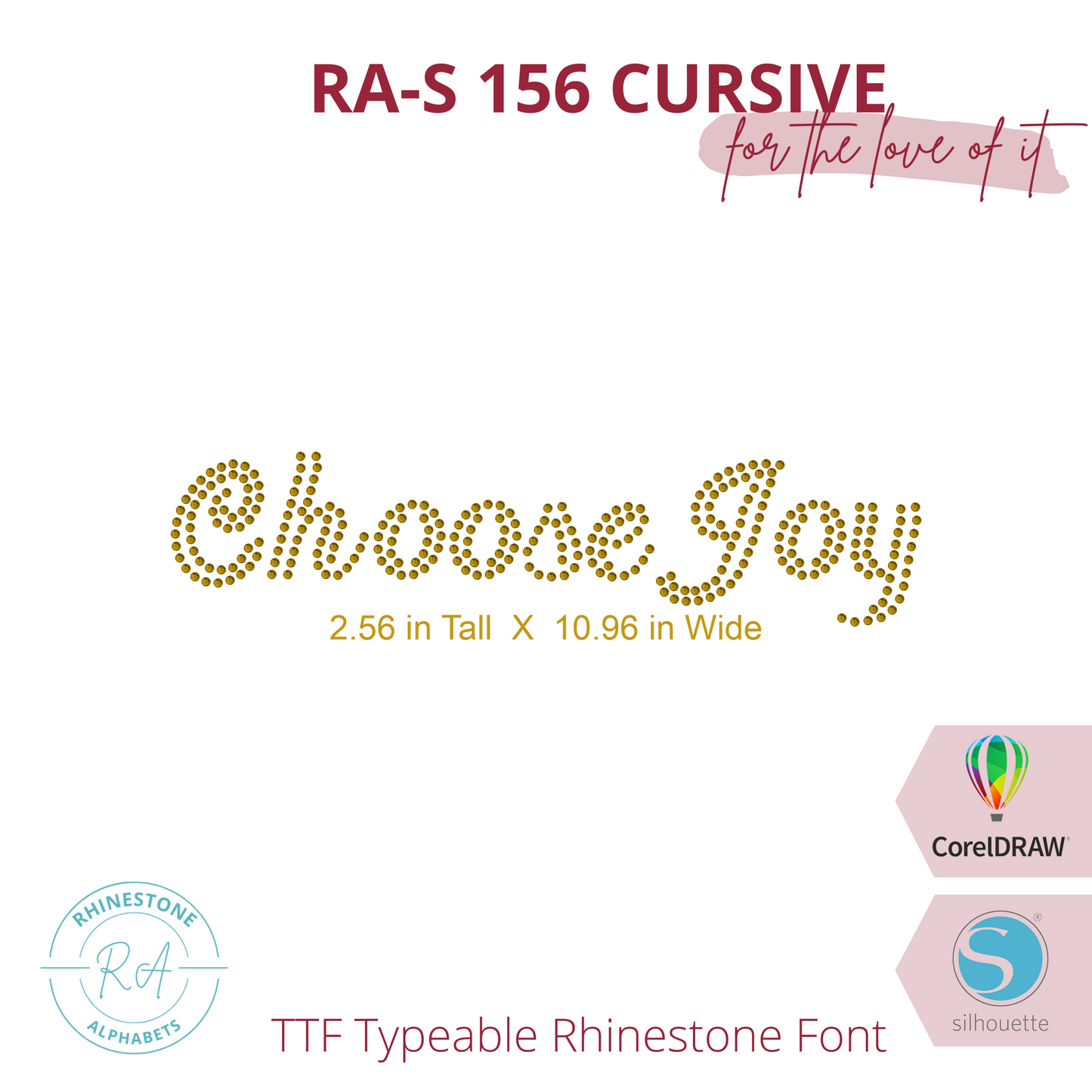 RA-S 156 Cursive - RhinestoneAlphabets