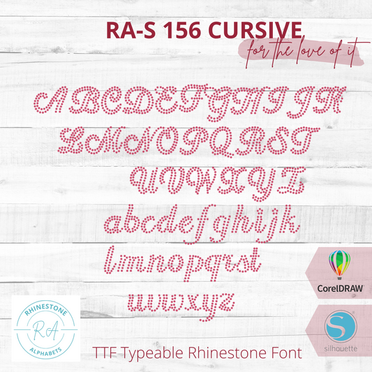 RA-S 156 Cursive - RhinestoneAlphabets