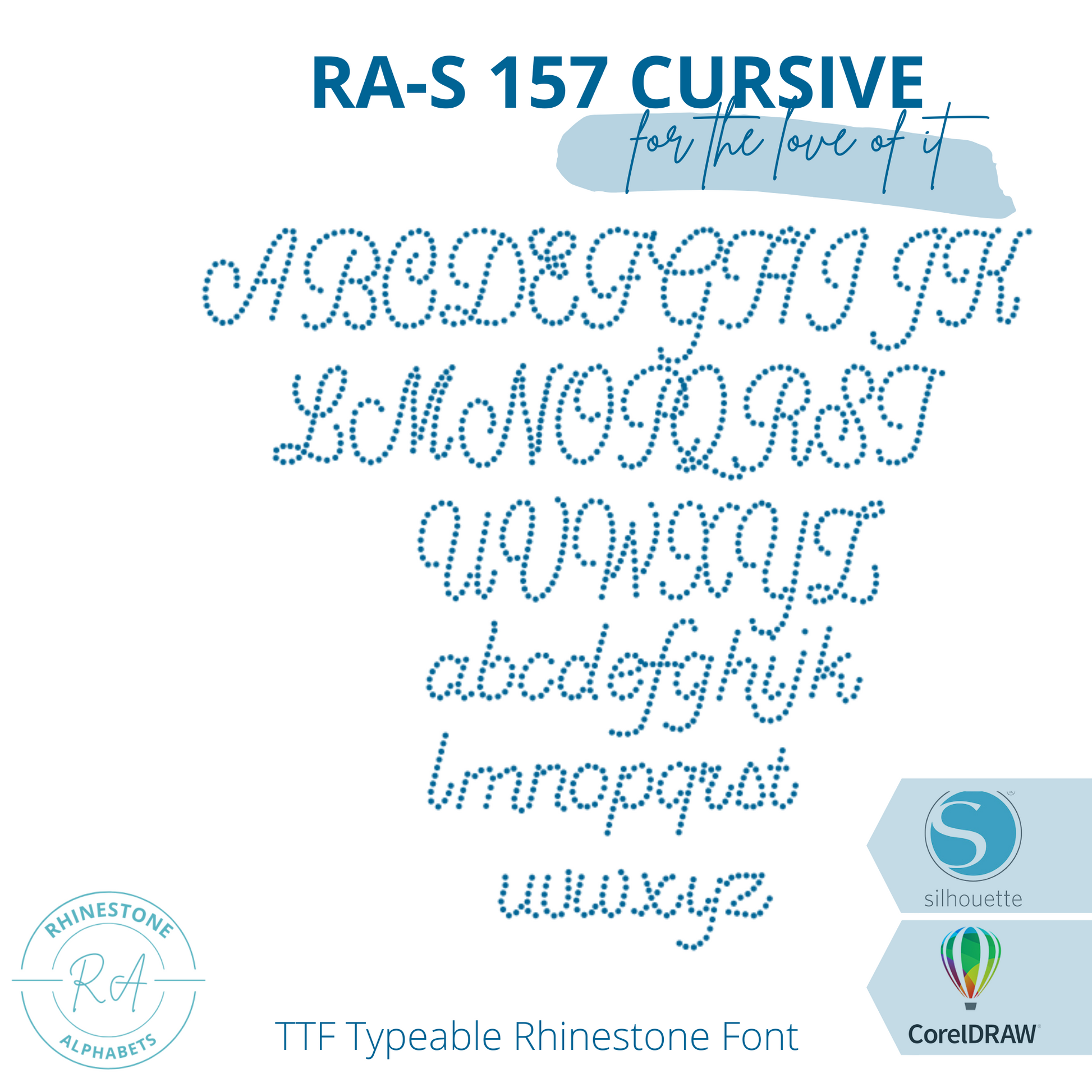 RA-S 157 Cursive - RhinestoneAlphabets