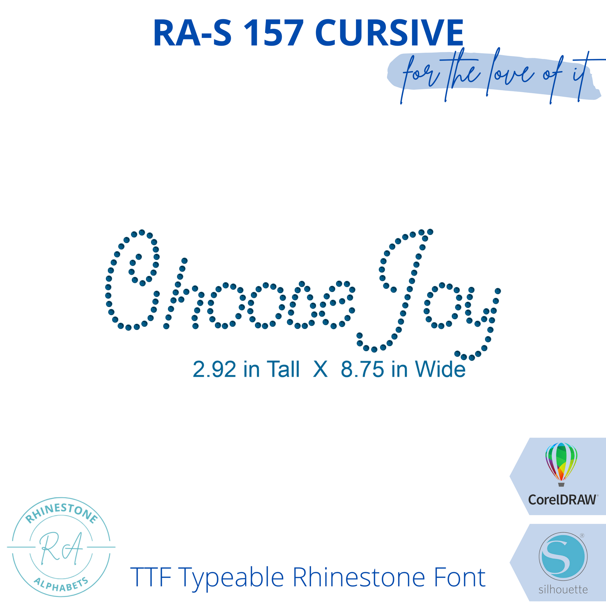 RA-S 157 Cursive - RhinestoneAlphabets