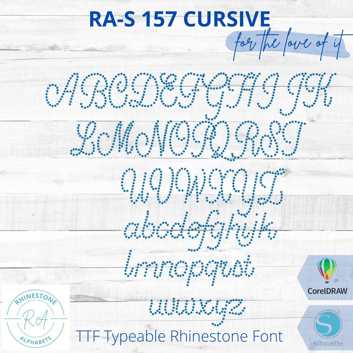 RA-S 157 Cursive - RhinestoneAlphabets