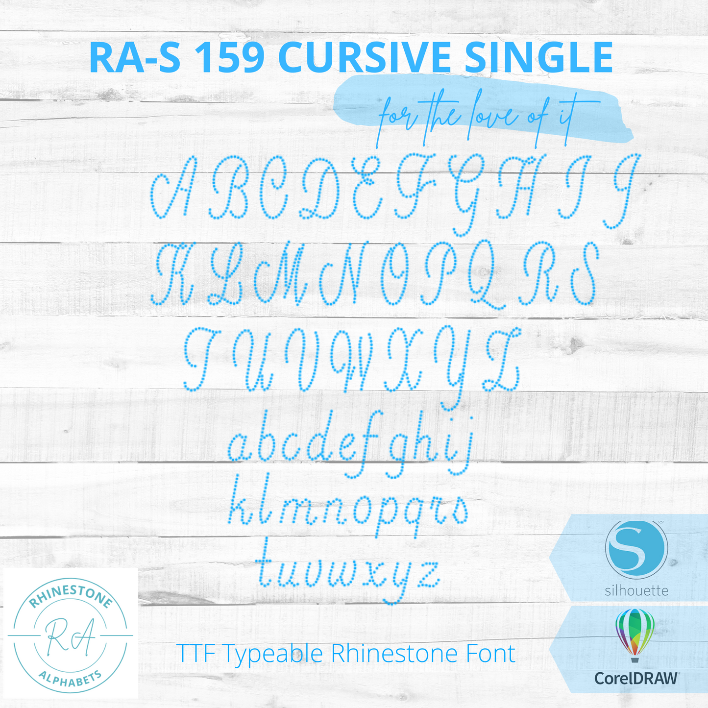 RA-S 159 Cursive Single - RhinestoneAlphabets