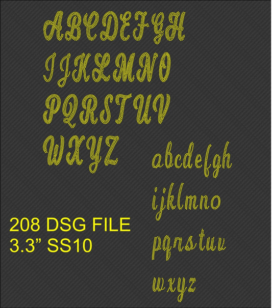 208 dsg file ,TTF Rhinestone Fonts & Rhinestone Designs