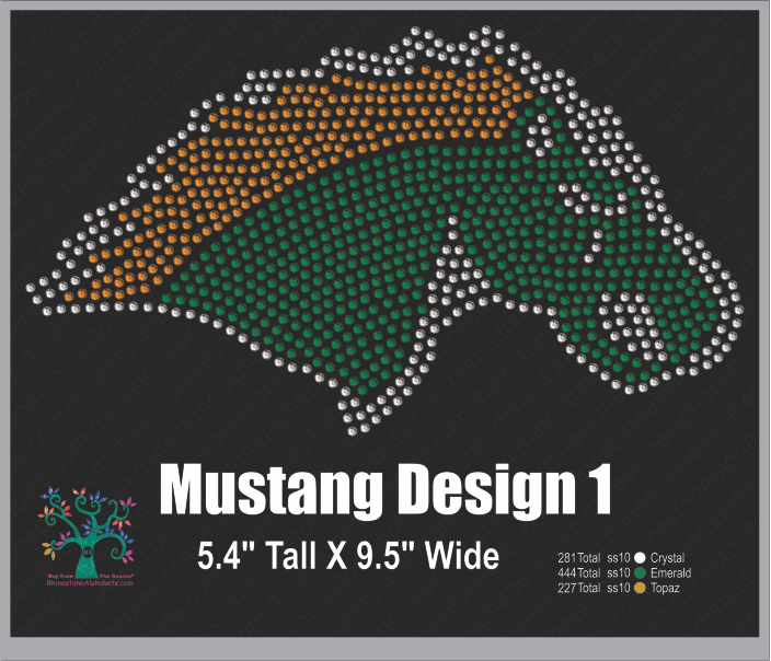 Mustangs Design1 ,TTF Rhinestone Fonts & Rhinestone Designs
