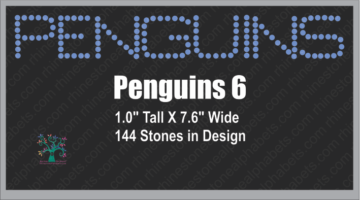 Penguins Word  6 ,TTF Rhinestone Fonts & Rhinestone Designs