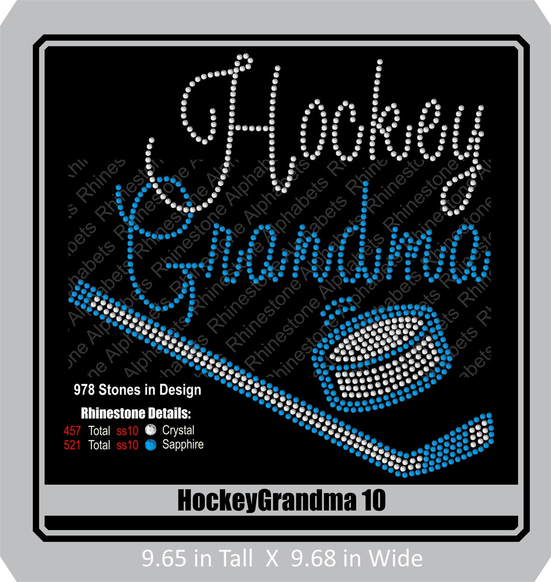 Hockey Grandma 10 ,TTF Rhinestone Fonts & Rhinestone Designs