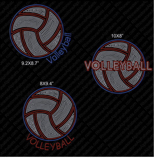 Volleyball1 Rhinestone TTF  Alphabets and Rhinestone Designs