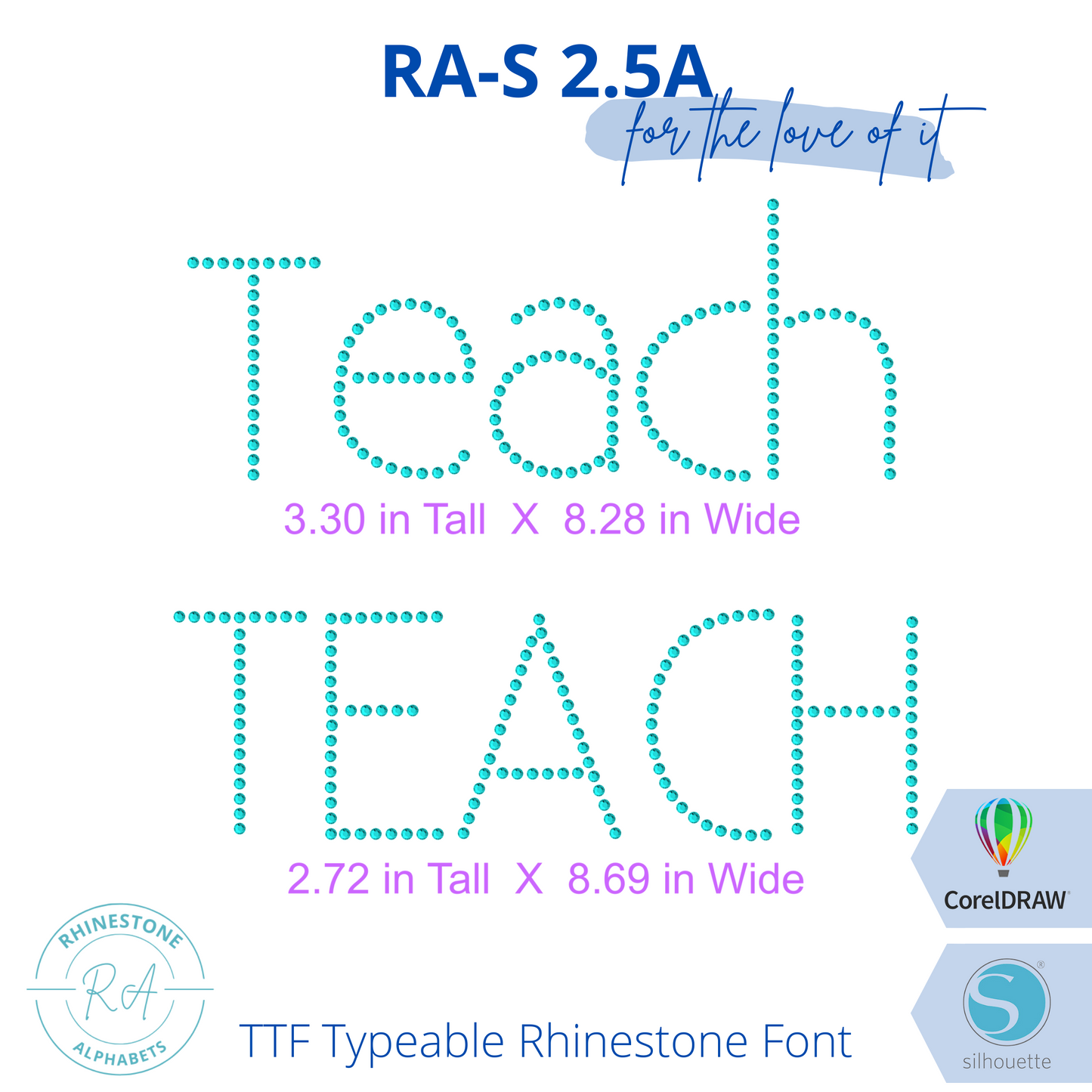 RA-S Round 2.5A - RhinestoneAlphabets