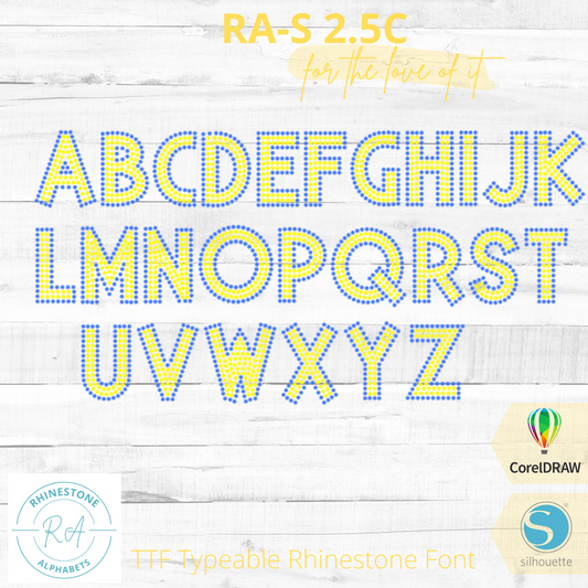 RA-S  Round 2.5C - RhinestoneAlphabets