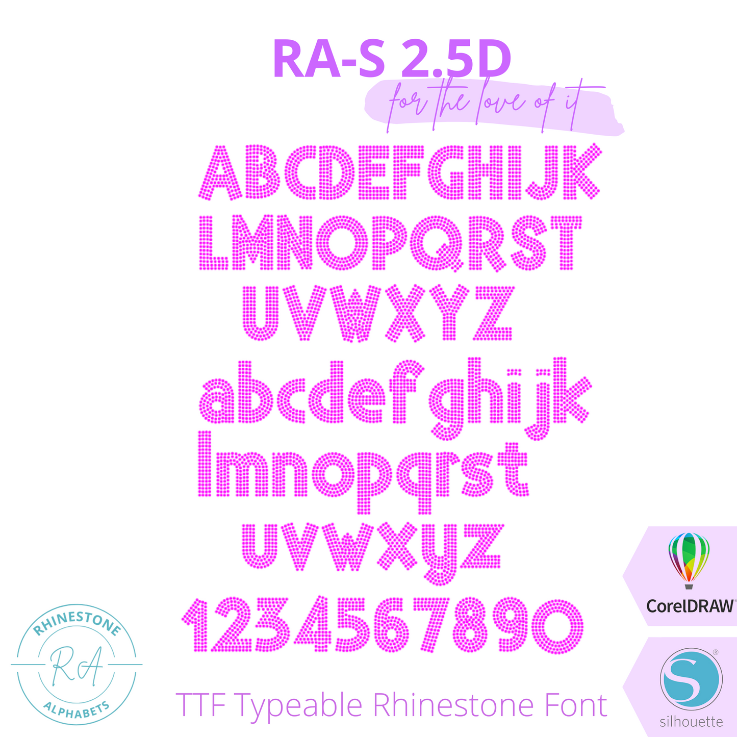 RA-S Round 2.5D - RhinestoneAlphabets