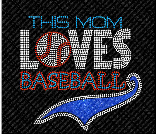 Baseball Love 1 ,TTF Rhinestone Fonts & Rhinestone Designs