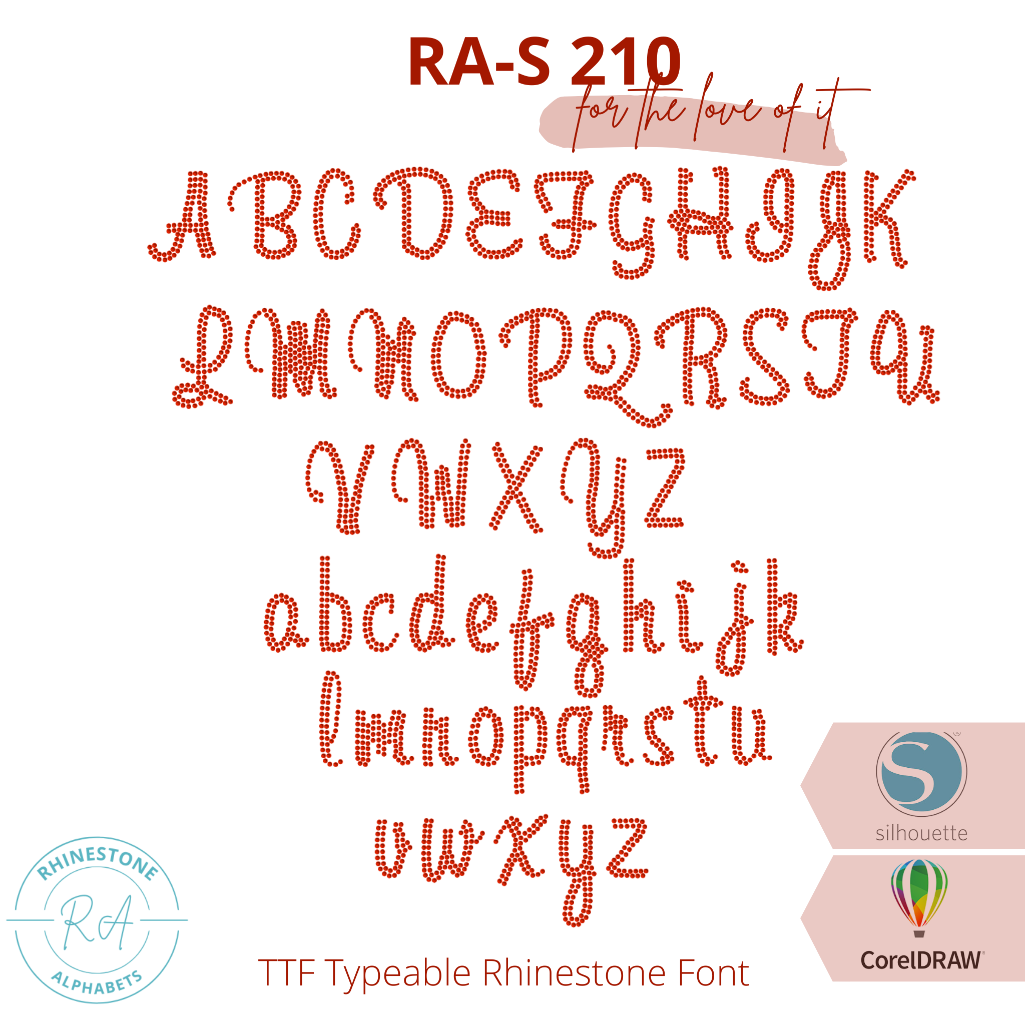 Cursive R And S Font RA-S 210 Cursive Font – RhinestoneAlphabets