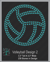volleyball Design 2 Rhinestone TTF  Alphabets and Rhinestone Designs