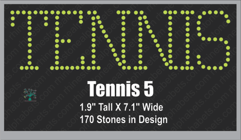 Tennis Word 5 ,TTF Rhinestone Fonts & Rhinestone Designs